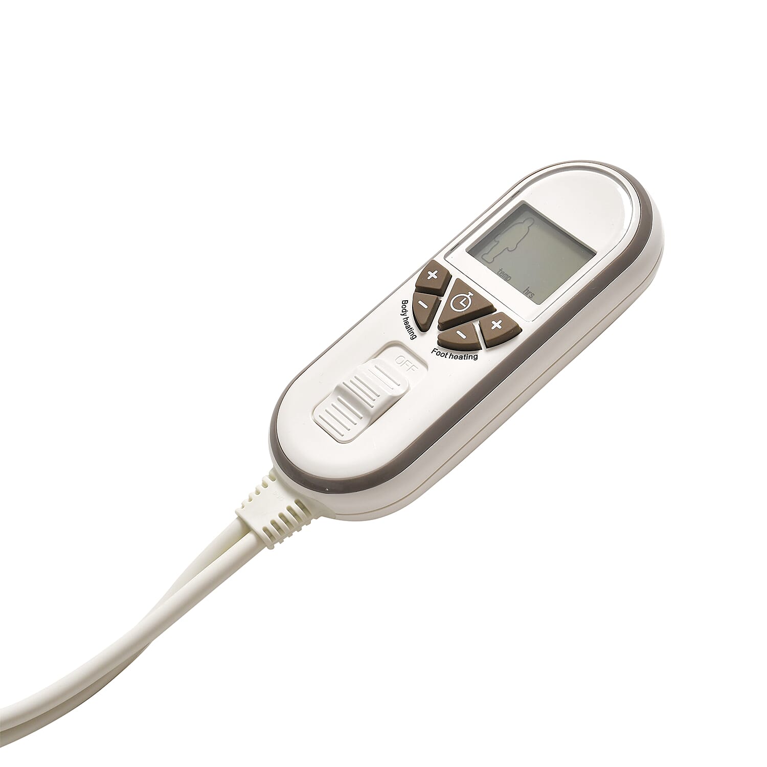 Luxury Sherpa Electric Heated Blanket Topper - Dual Controller, Quad Zone, 6 Temp Settings (200x160 cm) - White