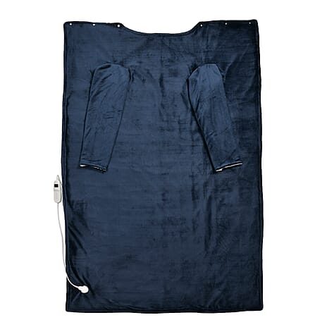 Luxurious Super Cozy Double Layer Electric Heated Blanket 220gsm - Blue