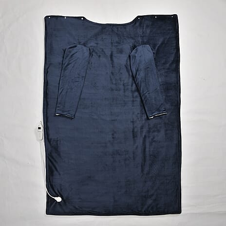 Luxurious Super Cozy Double Layer Electric Heated Blanket 220gsm - Blue