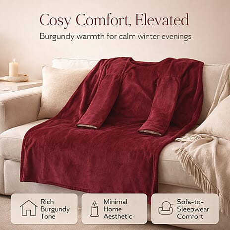 Luxurious Super Cozy Double Layer Electric Heated Blanket 220gsm - Red