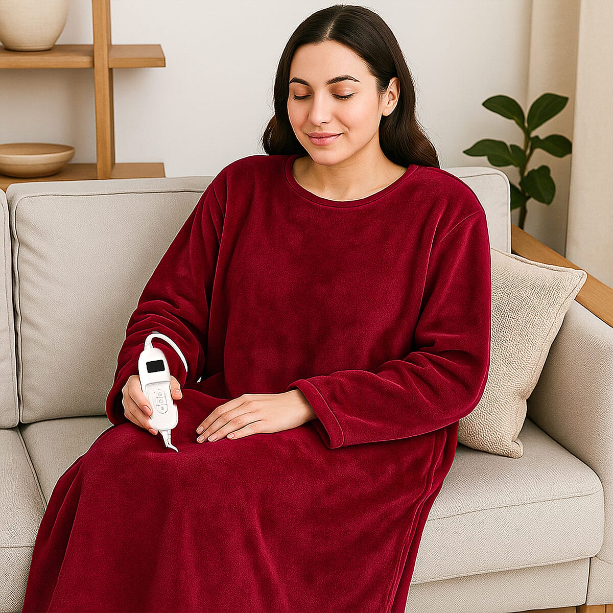 Luxurious Super Cozy Double Layer Electric Heated Blanket 220gsm - Red