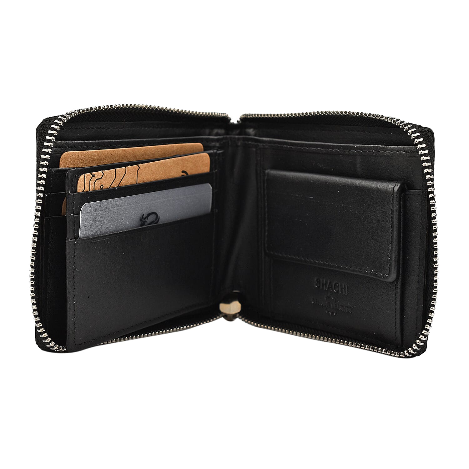 Cow Leather Wallet (Size 1x1x1 cm) - Black