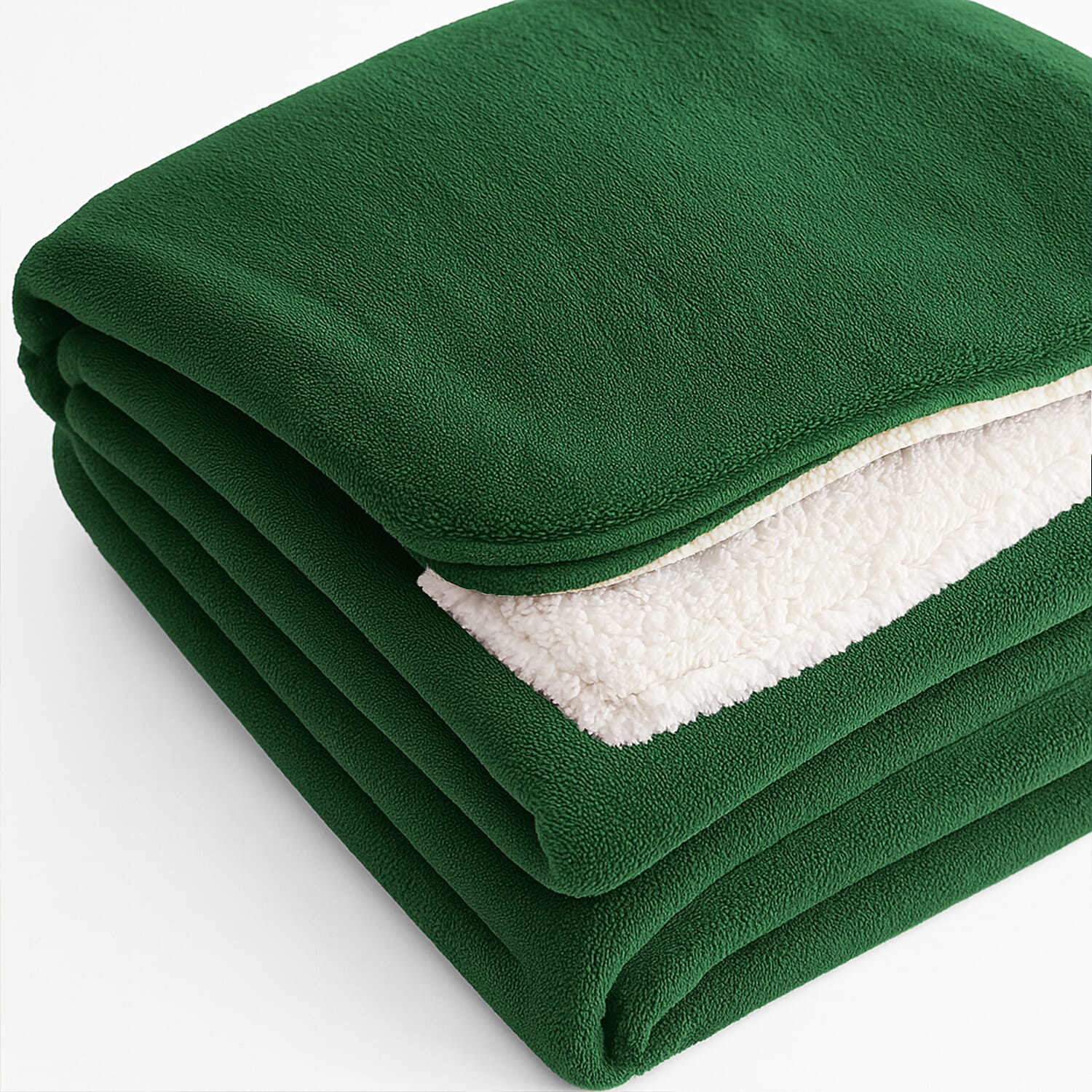 Electric Heated Double Layer Sherpa Blanket With 9 Heat Levels, Machine Washable and Timer (200x150 cm) - Green