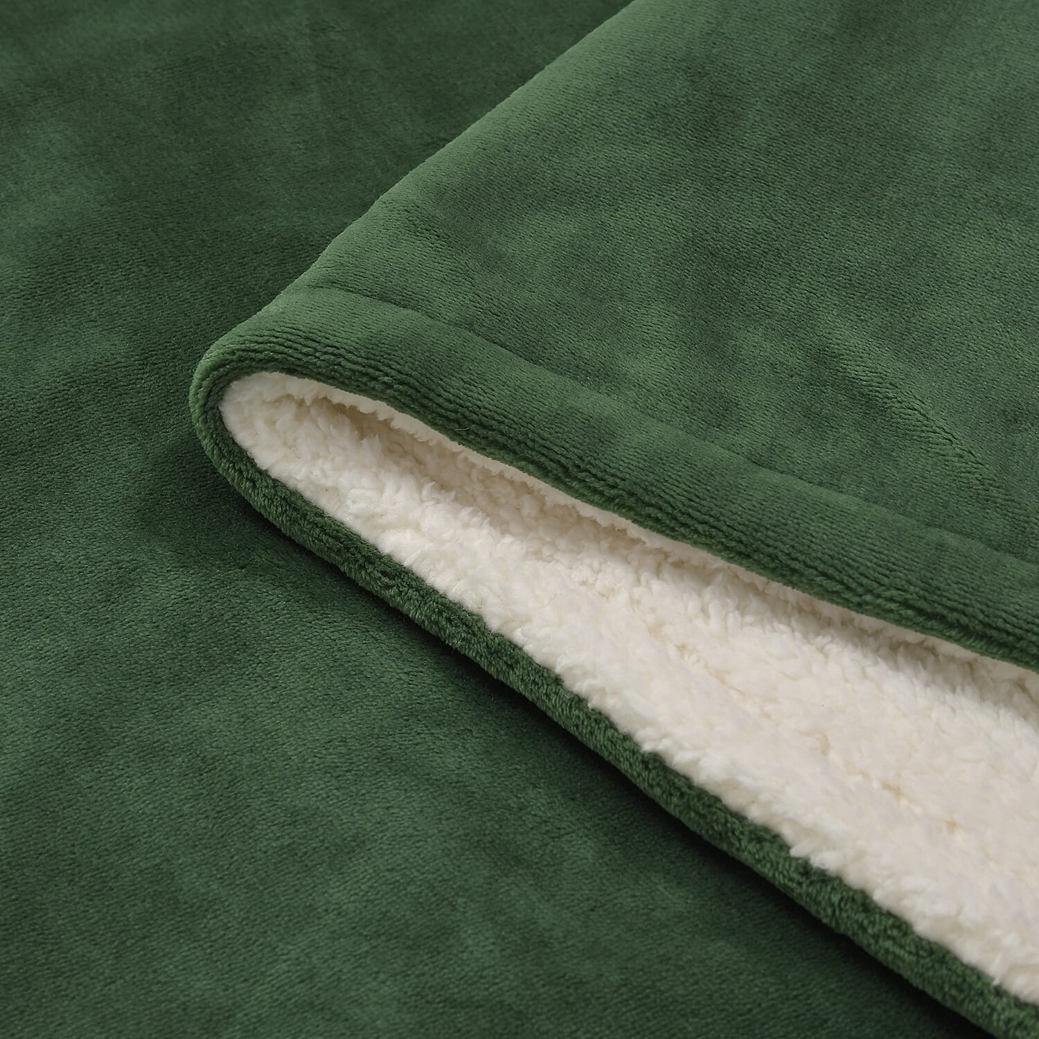 Electric Heated Double Layer Sherpa Blanket With 9 Heat Levels, Machine Washable and Timer (200x150 cm) - Green