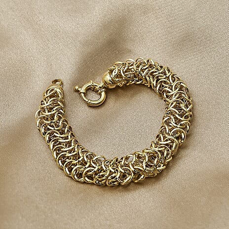 Maestro Collection - 9K Yellow Gold  BYZANTINE Bracelet with Senorita Clasp (Size - 8),  Gold Wt. 10.50 Gms