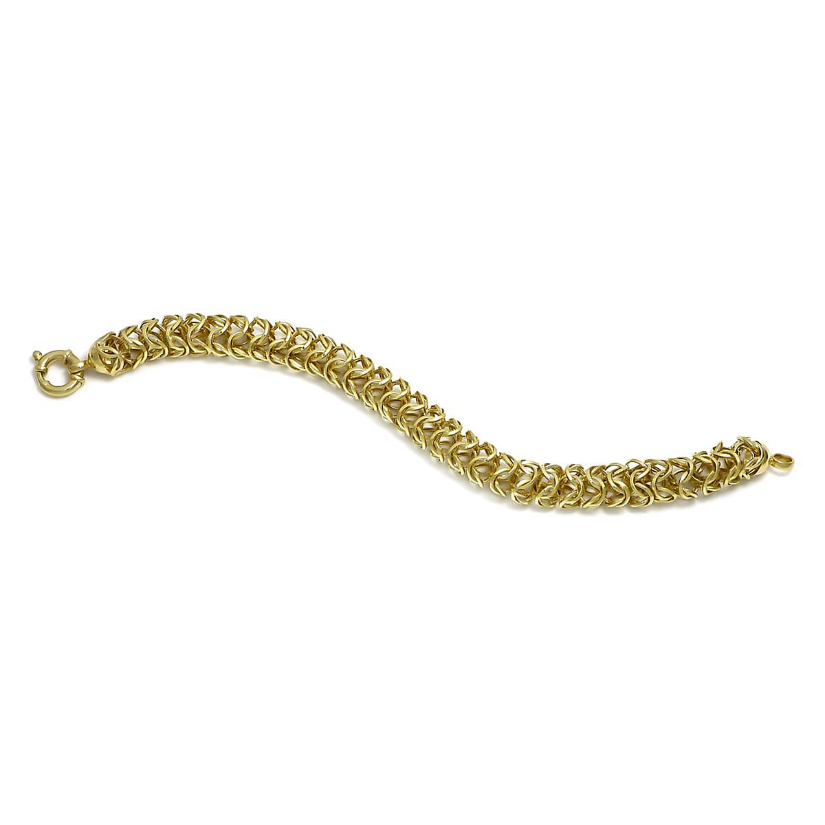 Maestro Collection - 9K Yellow Gold  BYZANTINE Bracelet with Senorita Clasp (Size - 8),  Gold Wt. 10.50 Gms