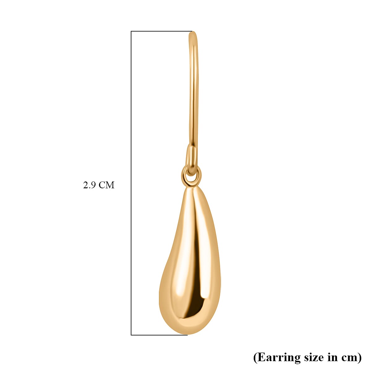 Maestro Collection- Designer Inspired 9K Yellow Gold Teardrop Earring With Hook