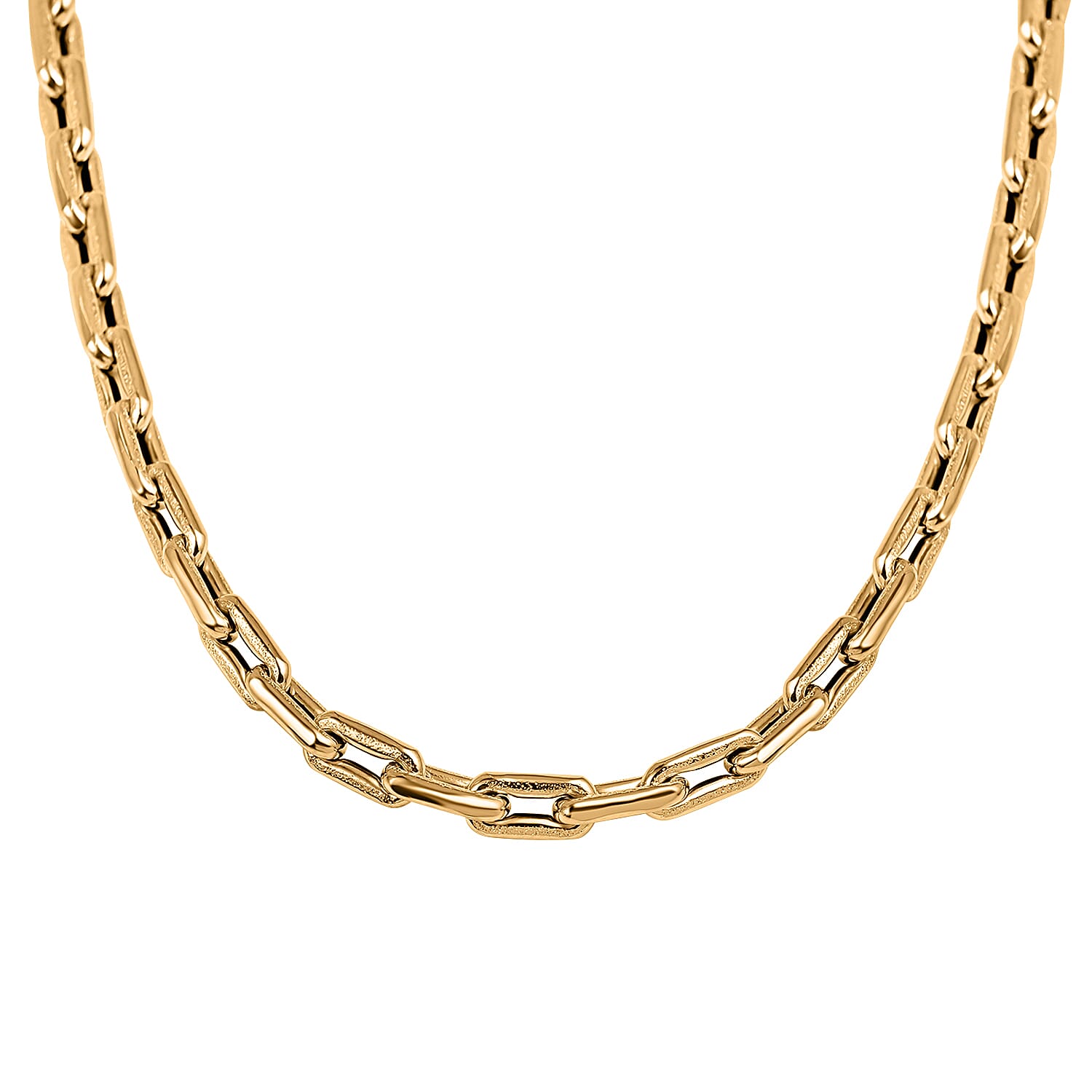9K Yellow Gold Broad Paperclip Necklace (Size - 20), Gold Wt. 15.77 Gms
