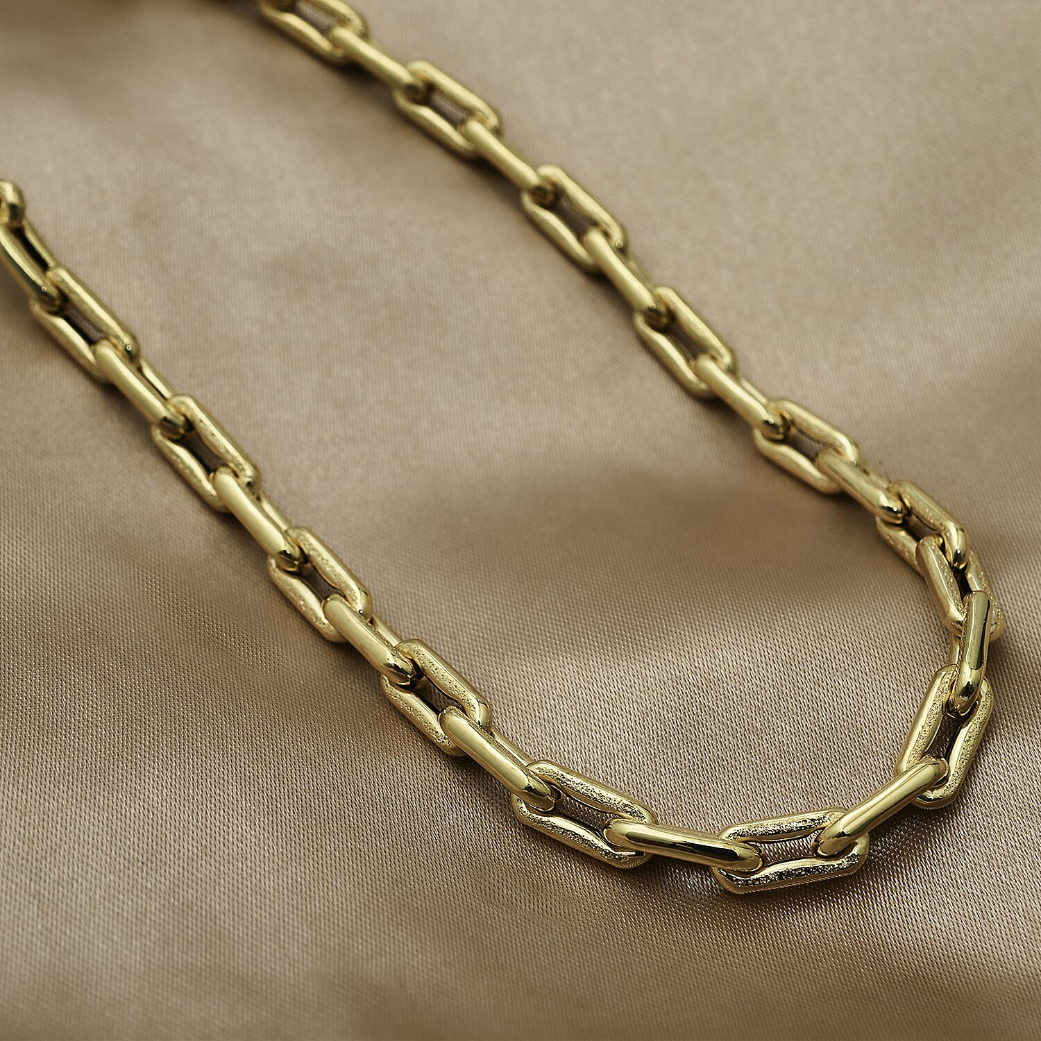 9K Yellow Gold Broad Paperclip Necklace (Size - 20), Gold Wt. 15.77 Gms