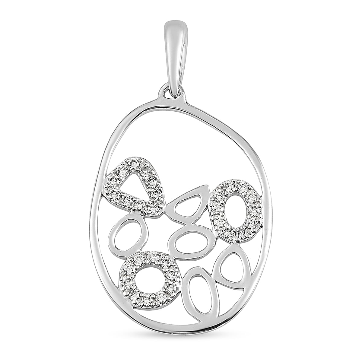 RACHEL GALLEY 14K White Gold IGI CERTIFIED Diamond (SI/G-H) Pendant 0.21 Ct.