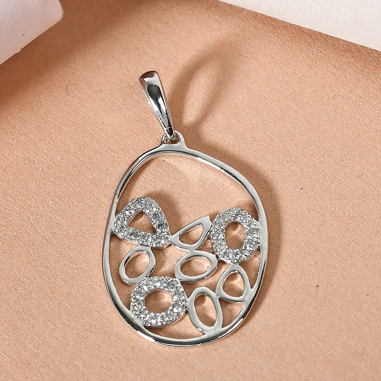 RACHEL GALLEY 14K White Gold IGI CERTIFIED Diamond (SI/G-H) Pendant 0.21 Ct.