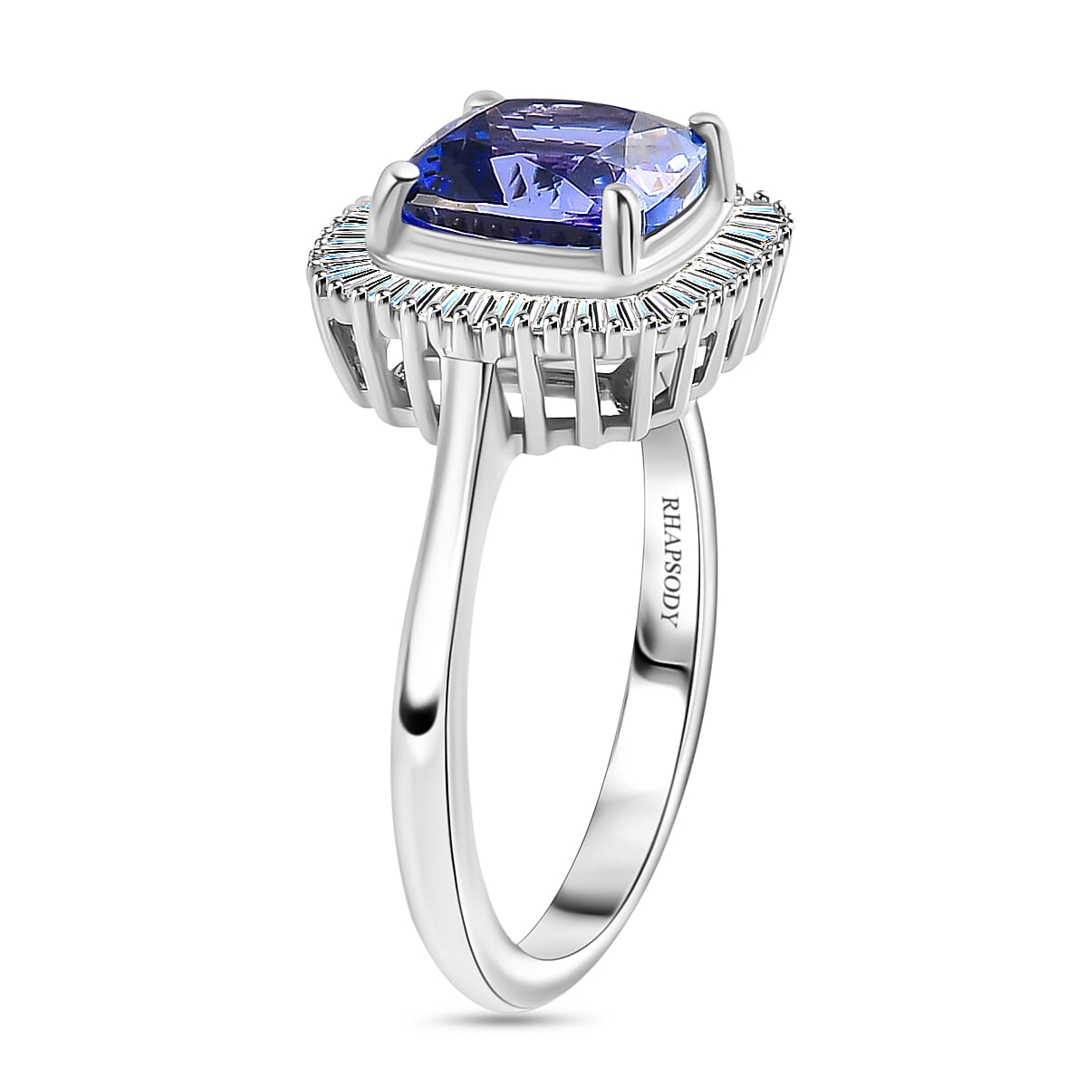 RHAPSODY 950 Platinum AAAA Tanzanite and Diamond (VS-E-F) Ring 2.75 Ct, Platinum Wt. 5.10 Gms