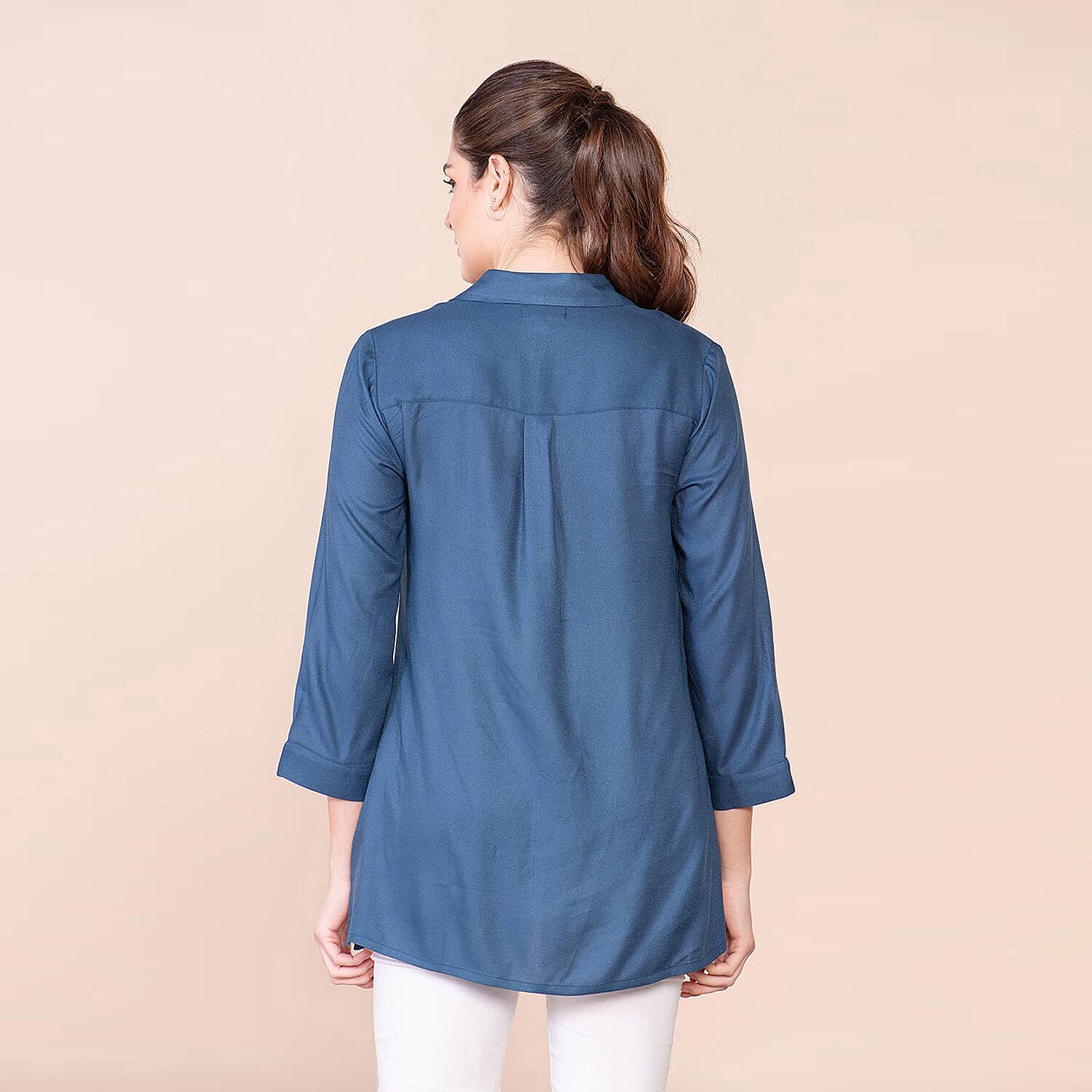 TAMSY Viscose Top - Navy Blue