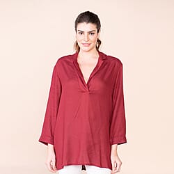 TAMSY Viscose Top - Navy Blue