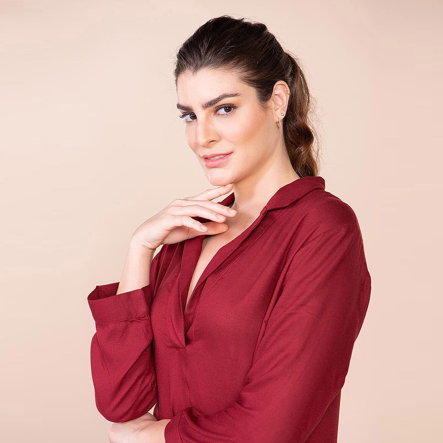 TAMSY Viscose Top - Navy Blue