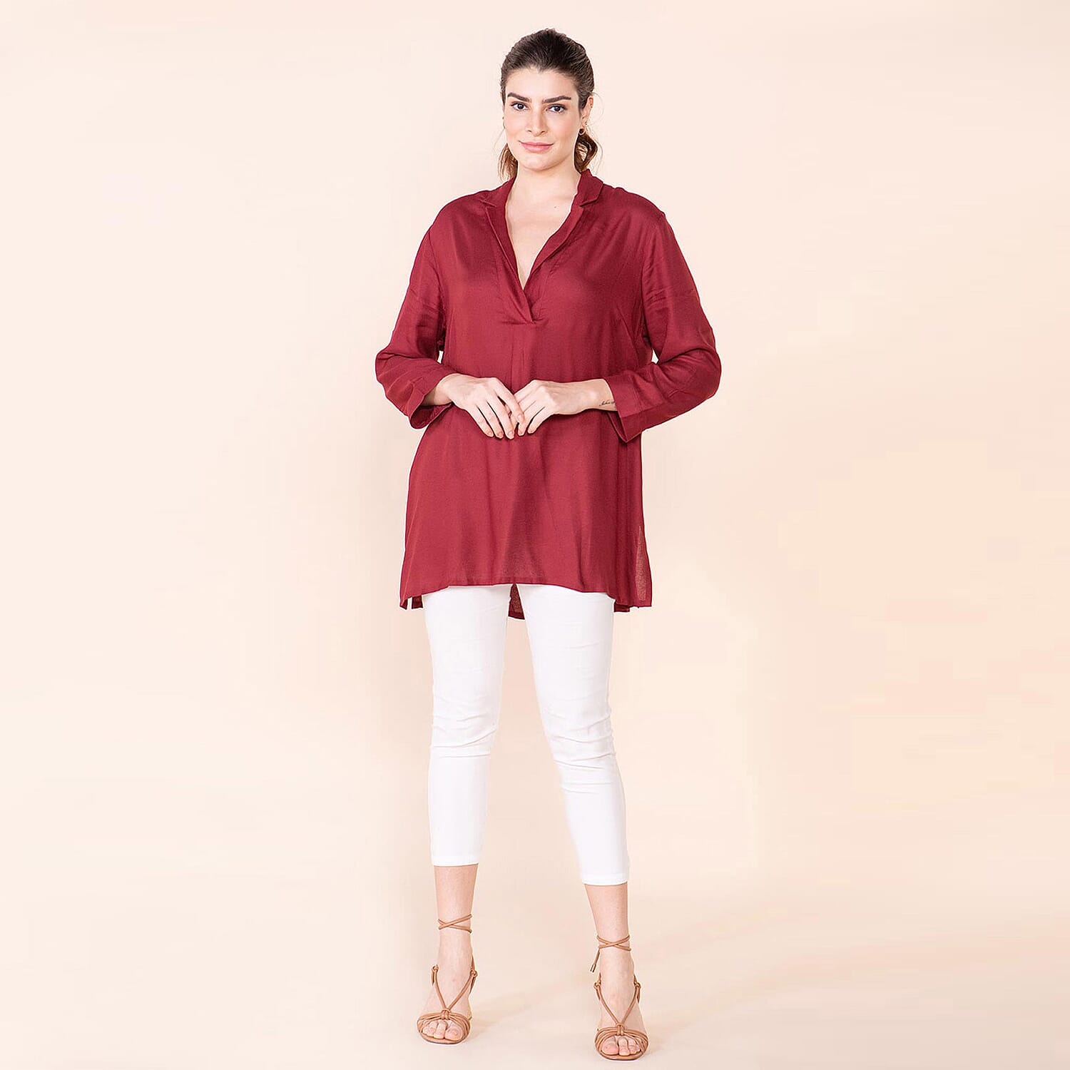 TAMSY Viscose Top - Navy Blue