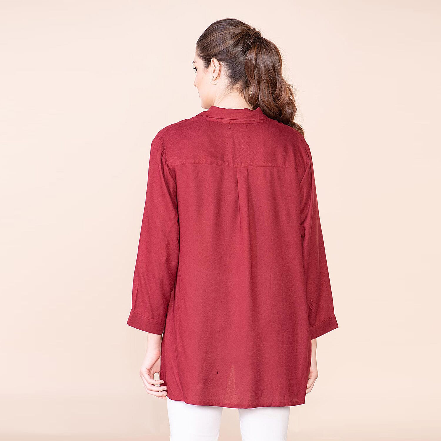 TAMSY Viscose Top - Navy Blue