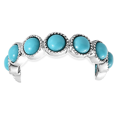 Arizona Sleeping Beauty Turquoise Ring in Platinum Overlay Sterling Silver 2.98 Ct.