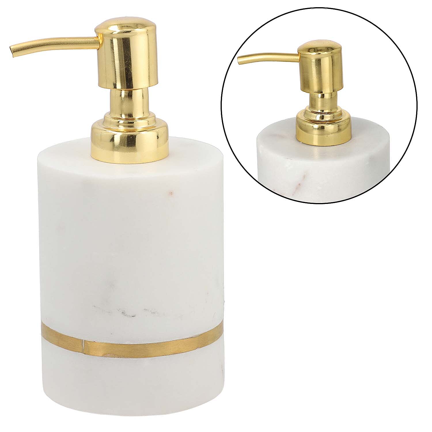Set of 3 - Marble Bath Room (Brush Holder, Soap Dispenser and Soap Dish)