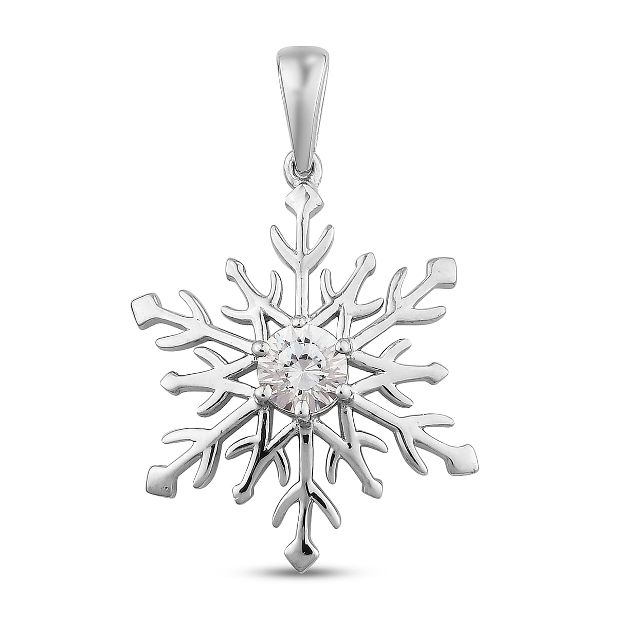 Lustro Stella Platinum Overlay Sterling Silver Pendant Made with Finest CZ 1.45 Ct.