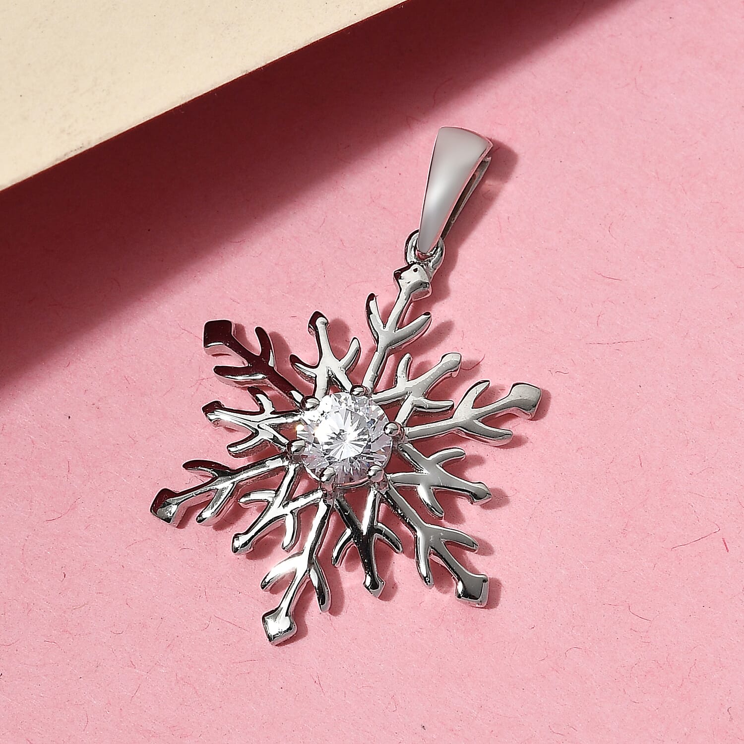 Lustro Stella Platinum Overlay Sterling Silver Pendant Made with Finest CZ 1.45 Ct.