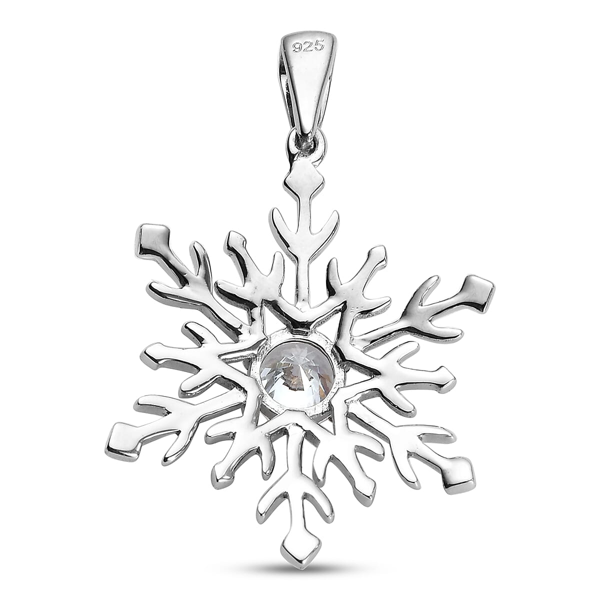 Lustro Stella Platinum Overlay Sterling Silver Pendant Made with Finest CZ 1.45 Ct.