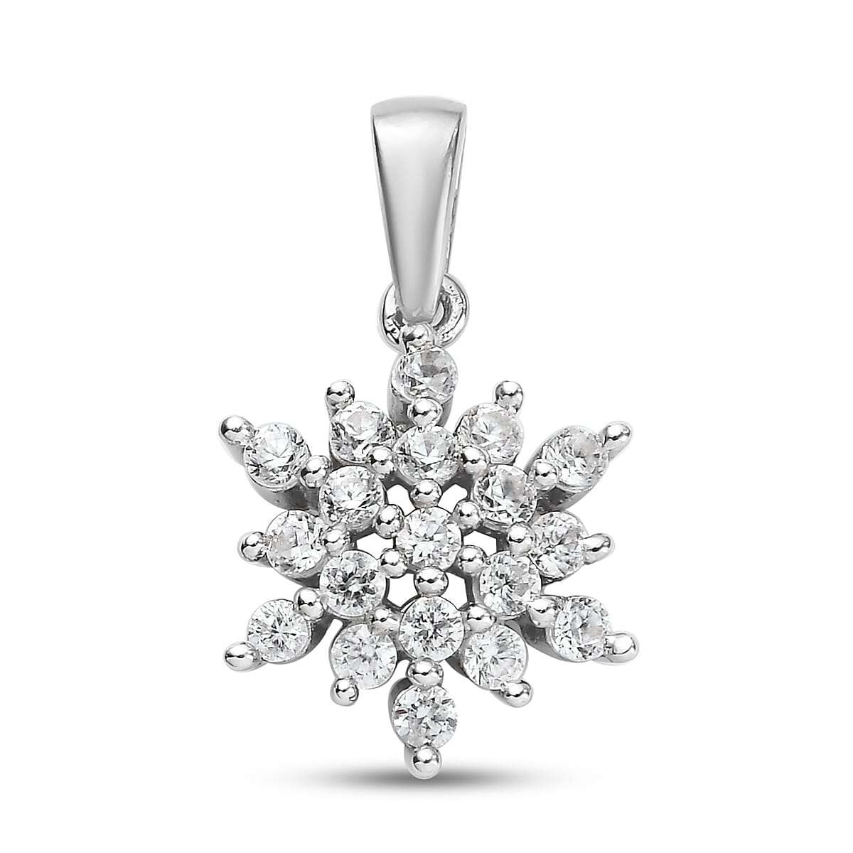 Natural Cambodian Zircon Pendant in Platinum Overlay Sterling Silver