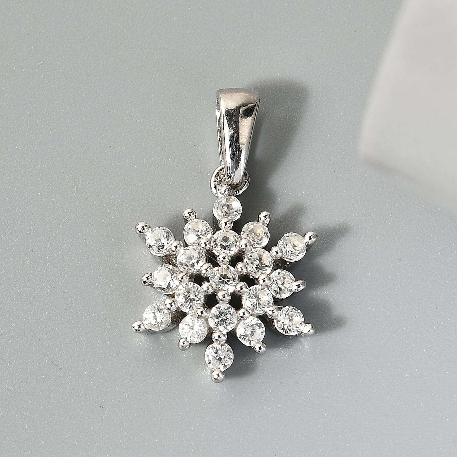 Natural Cambodian Zircon Pendant in Platinum Overlay Sterling Silver