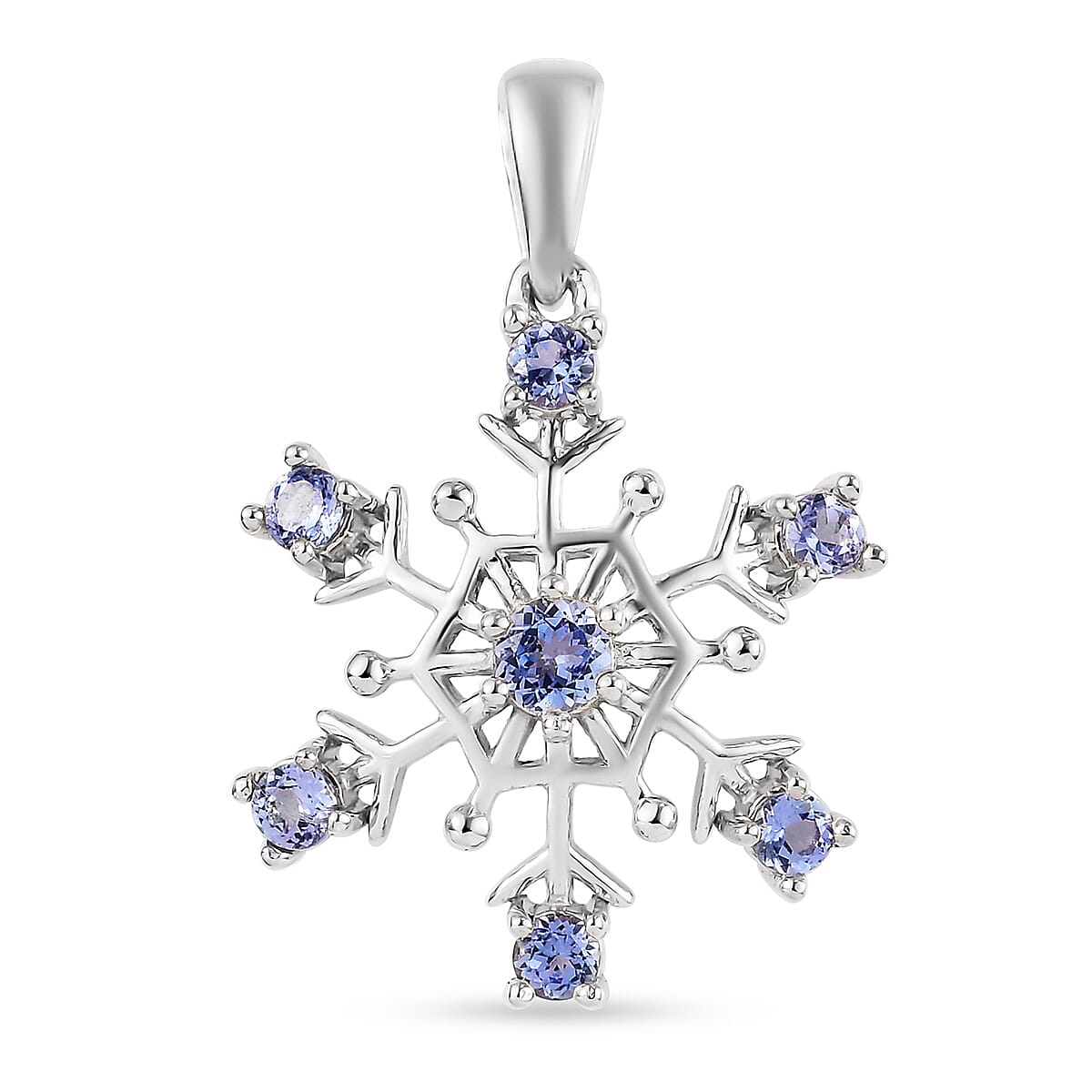 Tanzanite Pendant in Platinum Overlay Sterling Silver