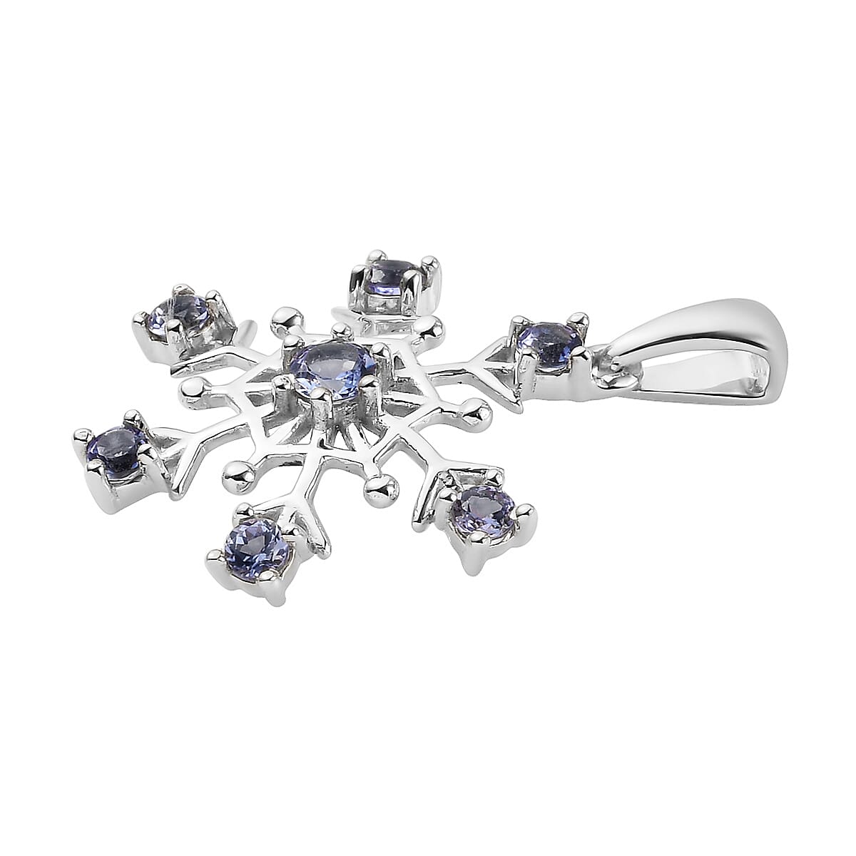 Tanzanite Pendant in Platinum Overlay Sterling Silver