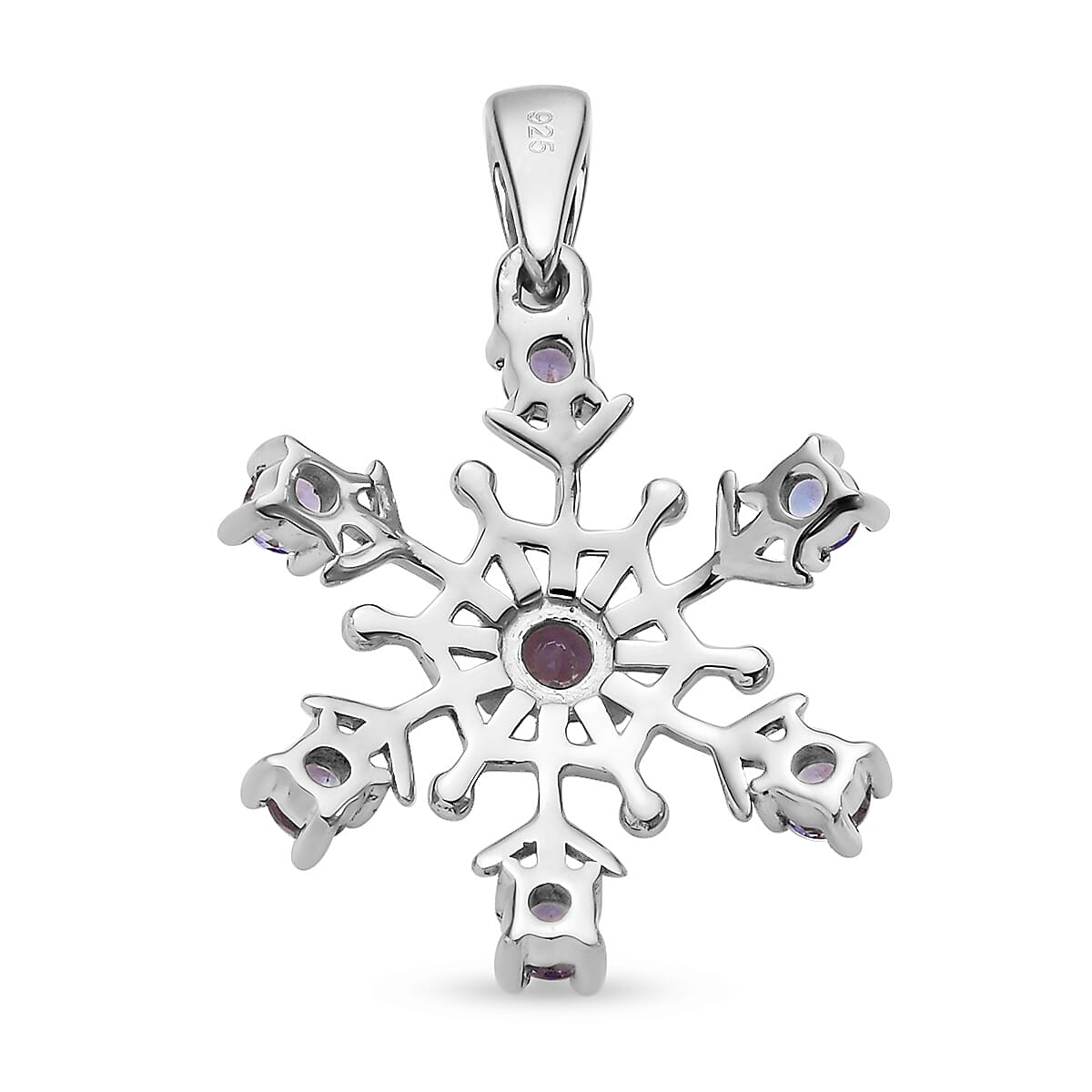 Tanzanite Pendant in Platinum Overlay Sterling Silver
