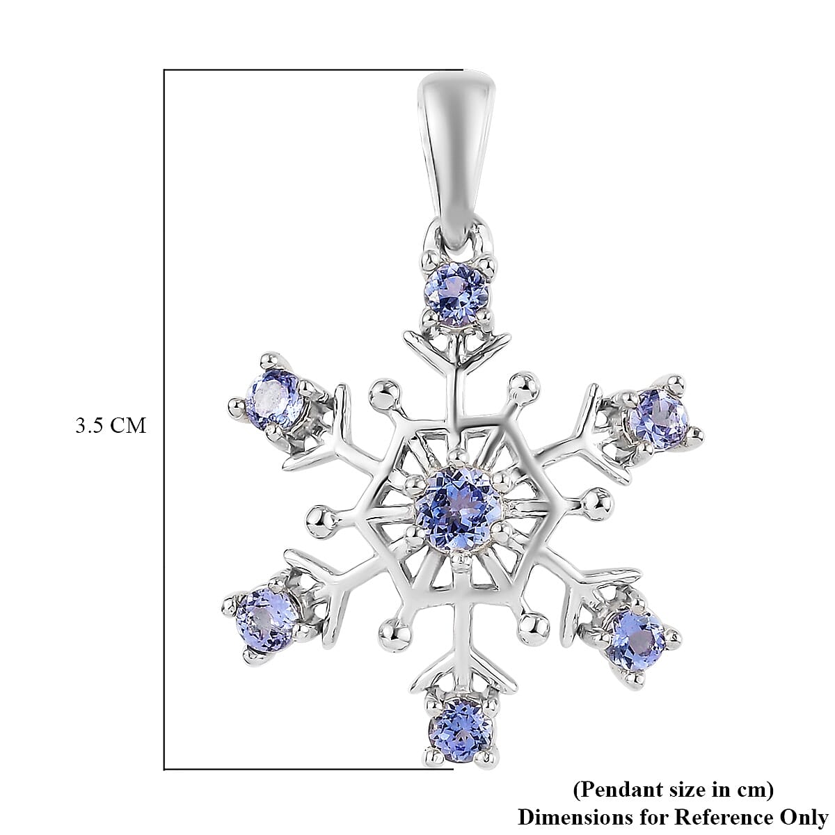 Tanzanite Pendant in Platinum Overlay Sterling Silver