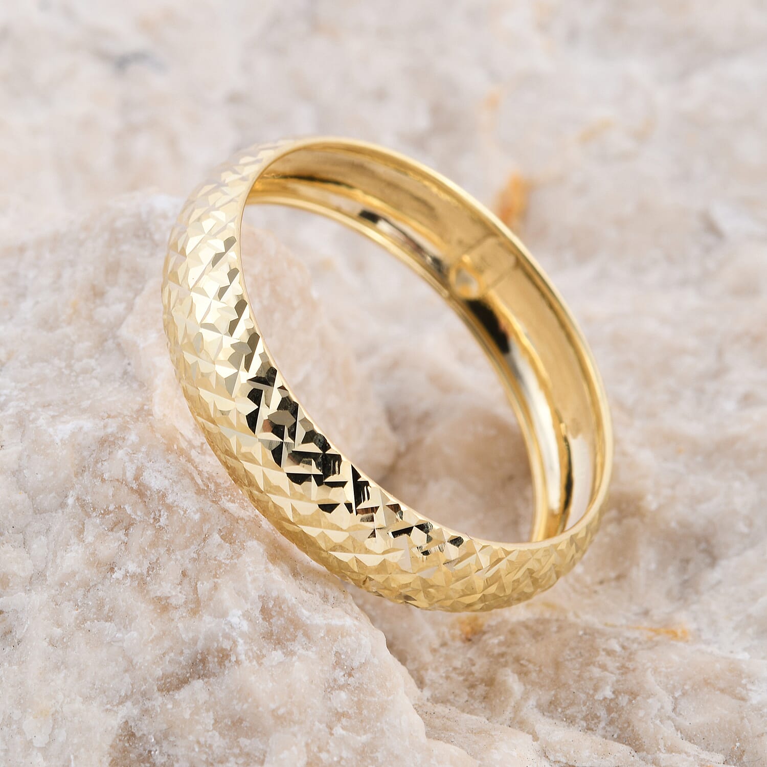 Royal Bali Collection - 9K Yellow Gold Diamond Cut Band Ring