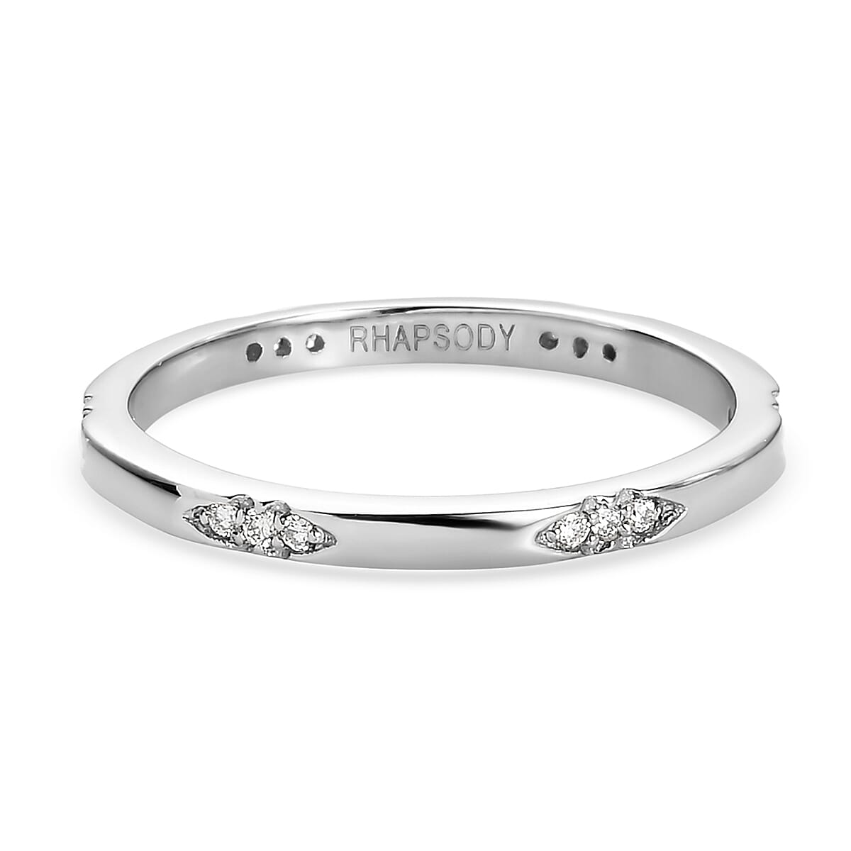 RHAPSODY 950 Platinum IGI Certified Diamond (VS/E-F) Ring 0.10 Ct.