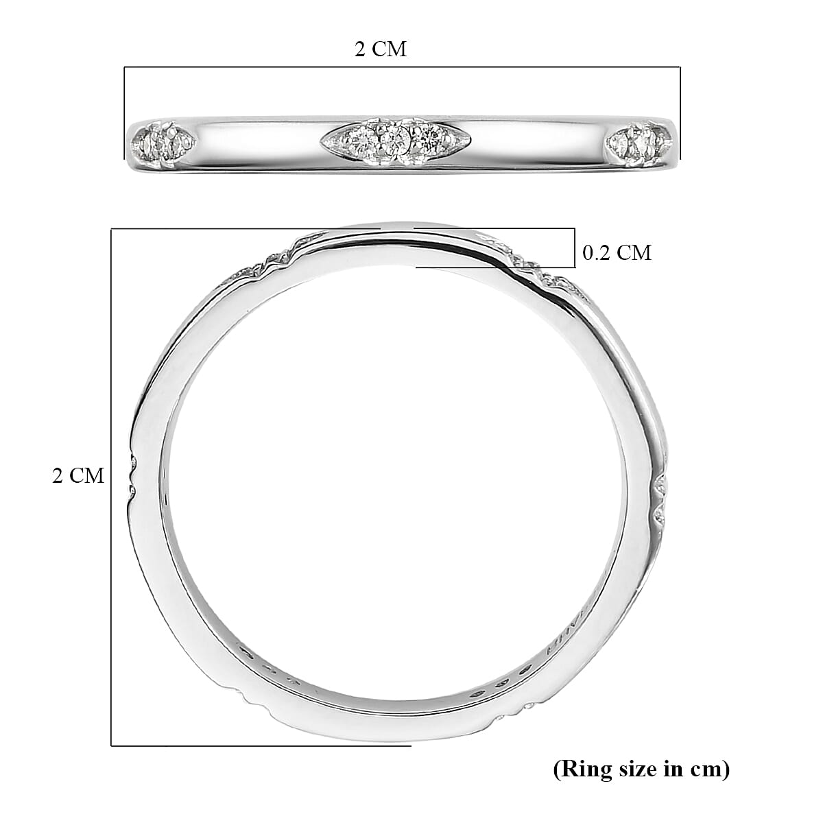RHAPSODY 950 Platinum IGI Certified Diamond (VS/E-F) Ring 0.10 Ct.