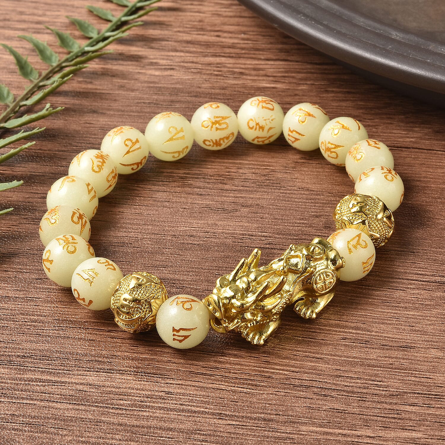 Luminous Stretchable Bracelet (Size-6.5 - 7) in Yellow Tone