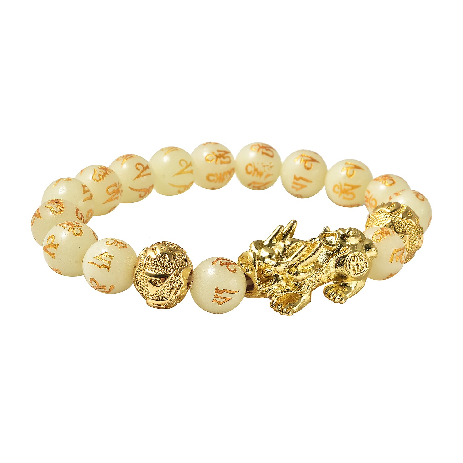 Luminous Stretchable Bracelet (Size-6.5 - 7) in Yellow Tone