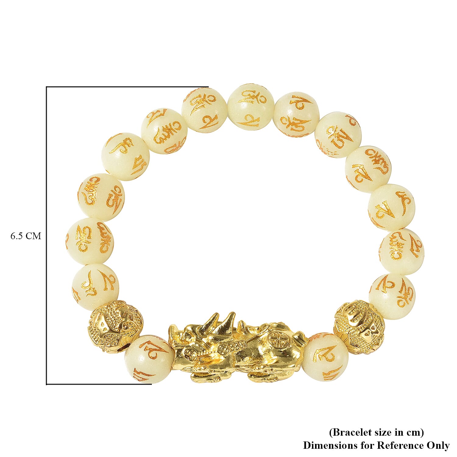 Luminous Stretchable Bracelet (Size-6.5 - 7) in Yellow Tone