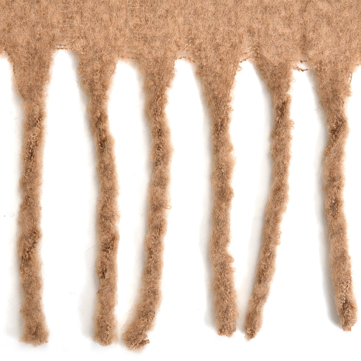 Elegant Plain Scarf with Tassel (Size 184x48 Cm) - Brown