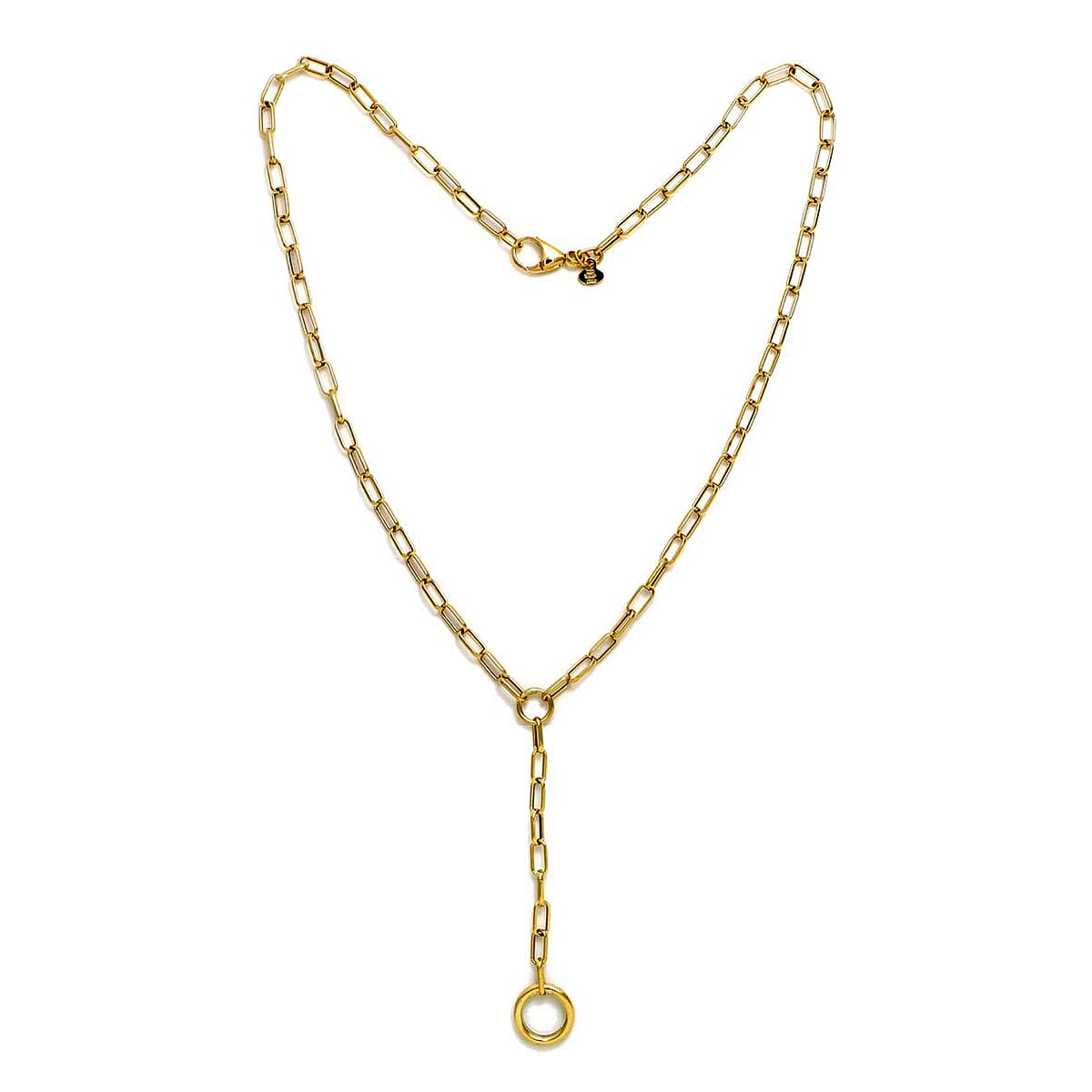 Maestro Collection - 9K Yellow Gold Paperclip Lariet Necklace With Lobster Clasp (Size - 20),  Gold Wt. 5.12 Gms