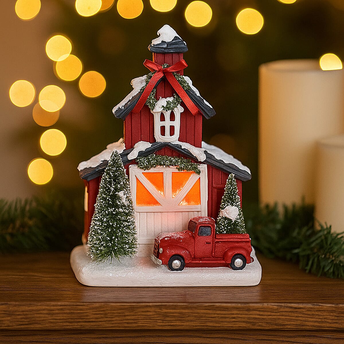 Christmas Light Up Snowy Church Box