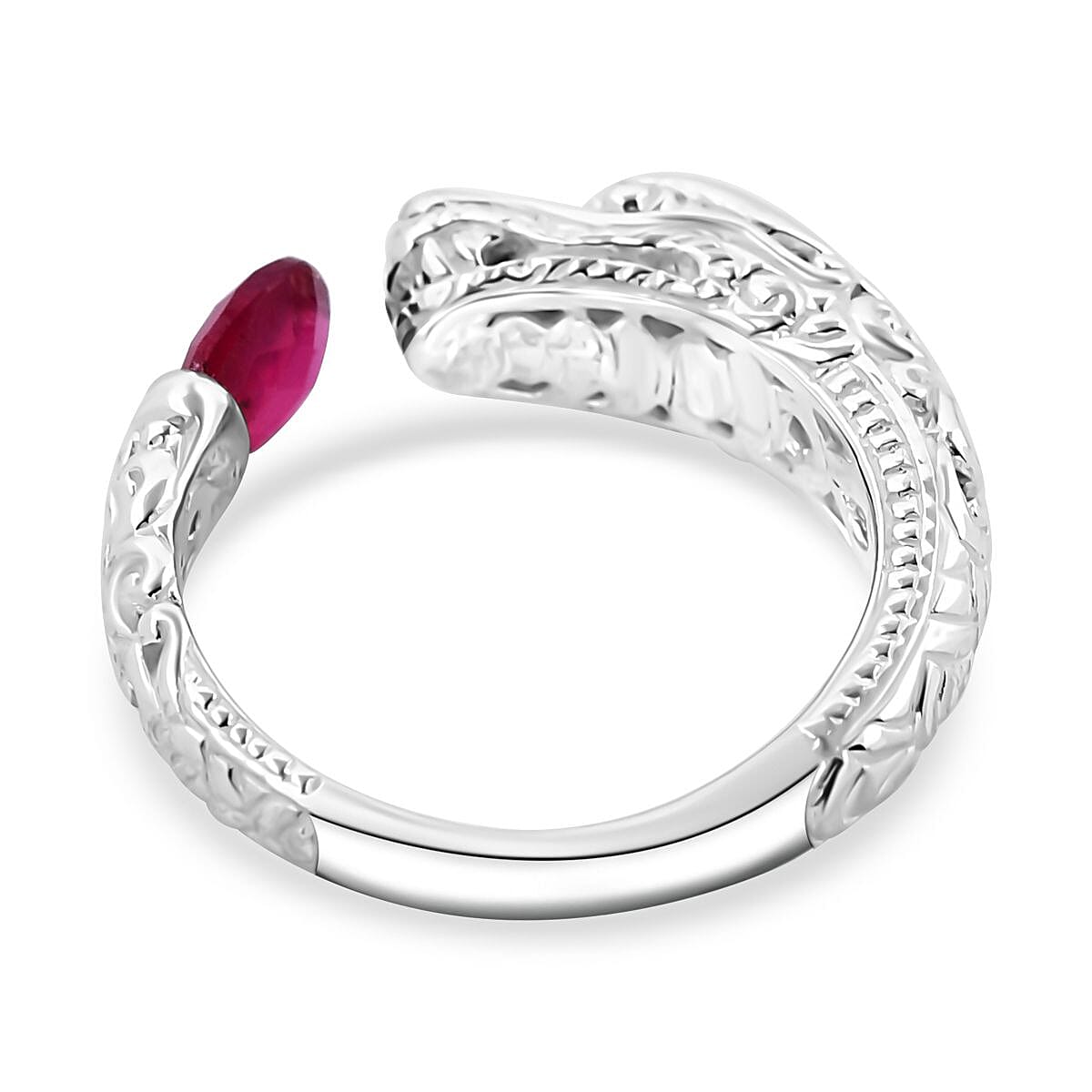 Royal Bali Collection - Ruby Dragon Ring in Sterling Silver