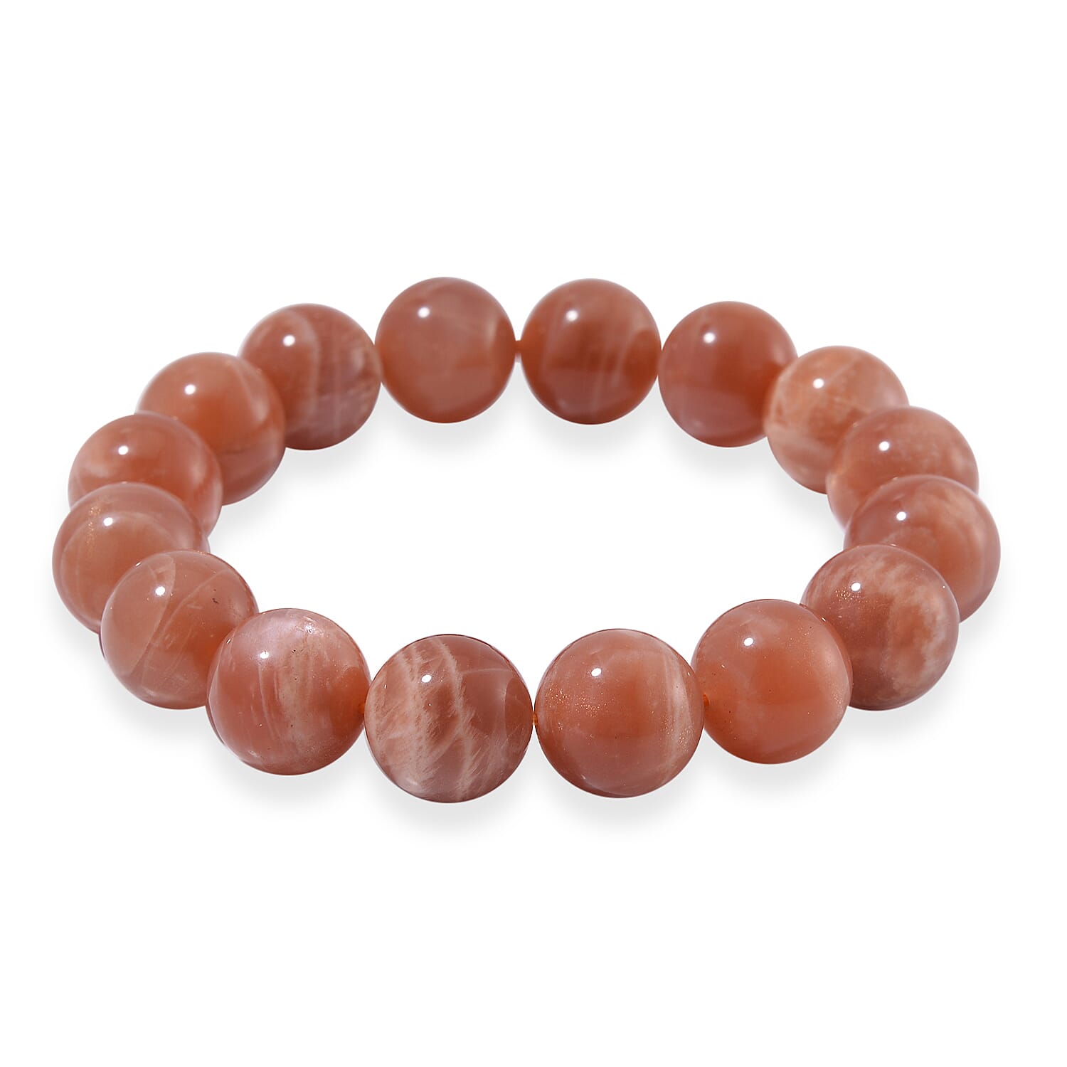 Peach Moonstone Stone Bracelet 280.0 Ct.