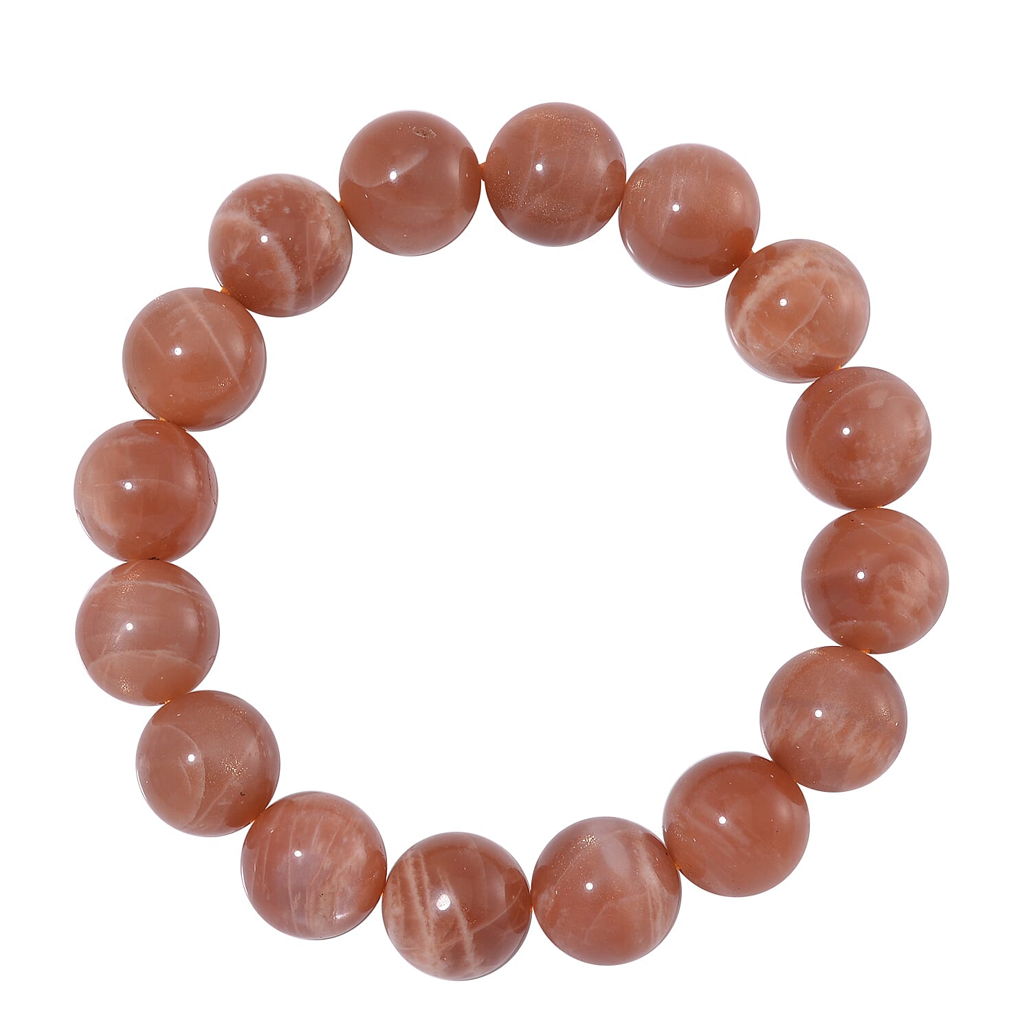 Peach Moonstone Stone Bracelet 280.0 Ct.
