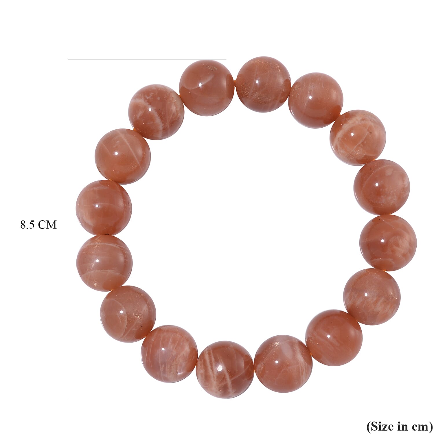 Peach Moonstone Stone Bracelet 280.0 Ct.