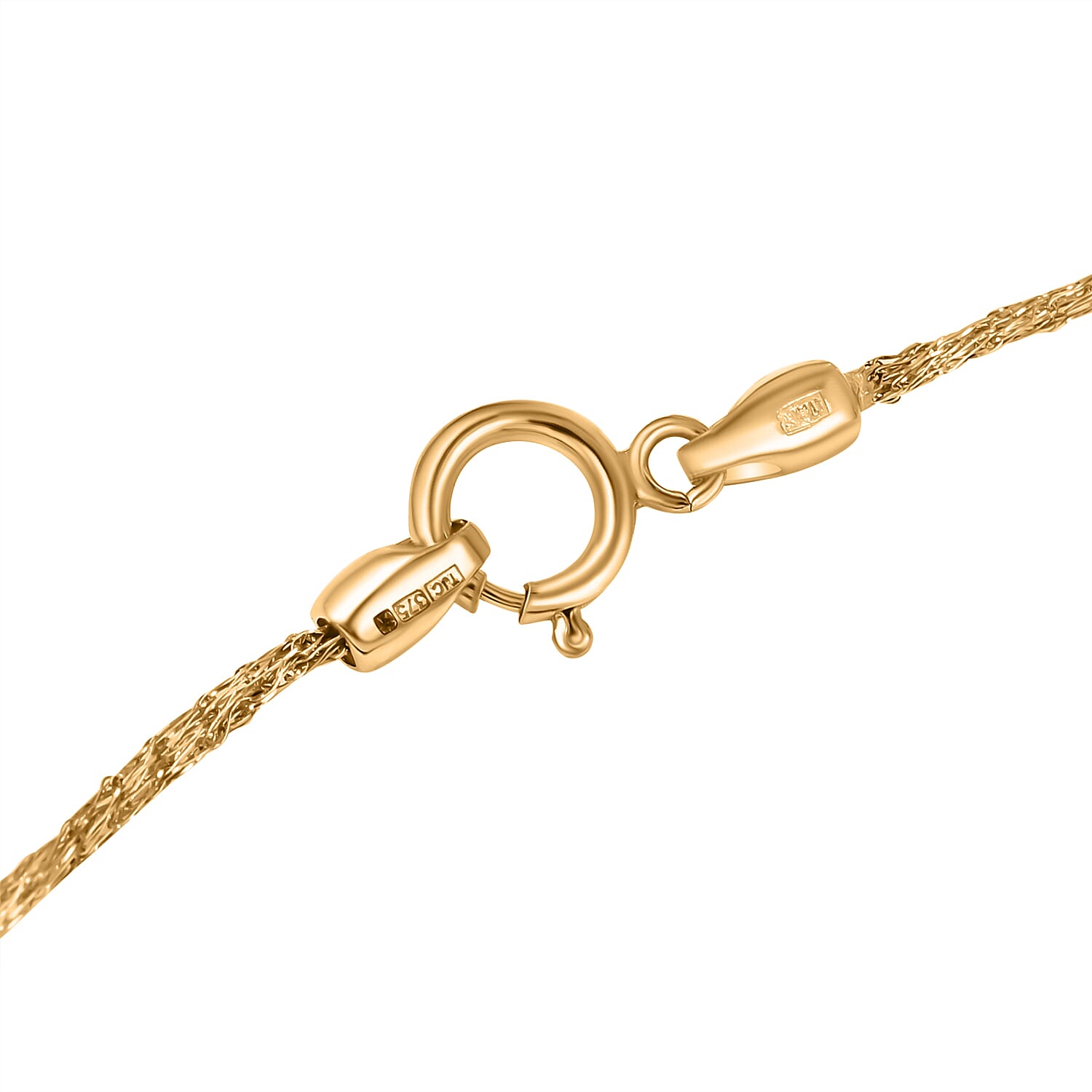 Maestro Collection - 9K Yellow Gold Cubic Zirconia Crochet Necklace with Spring Clasp (Size - 20)