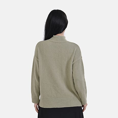La Marey Turtle Neck Jumper  (Size M 12-14) Olive Green