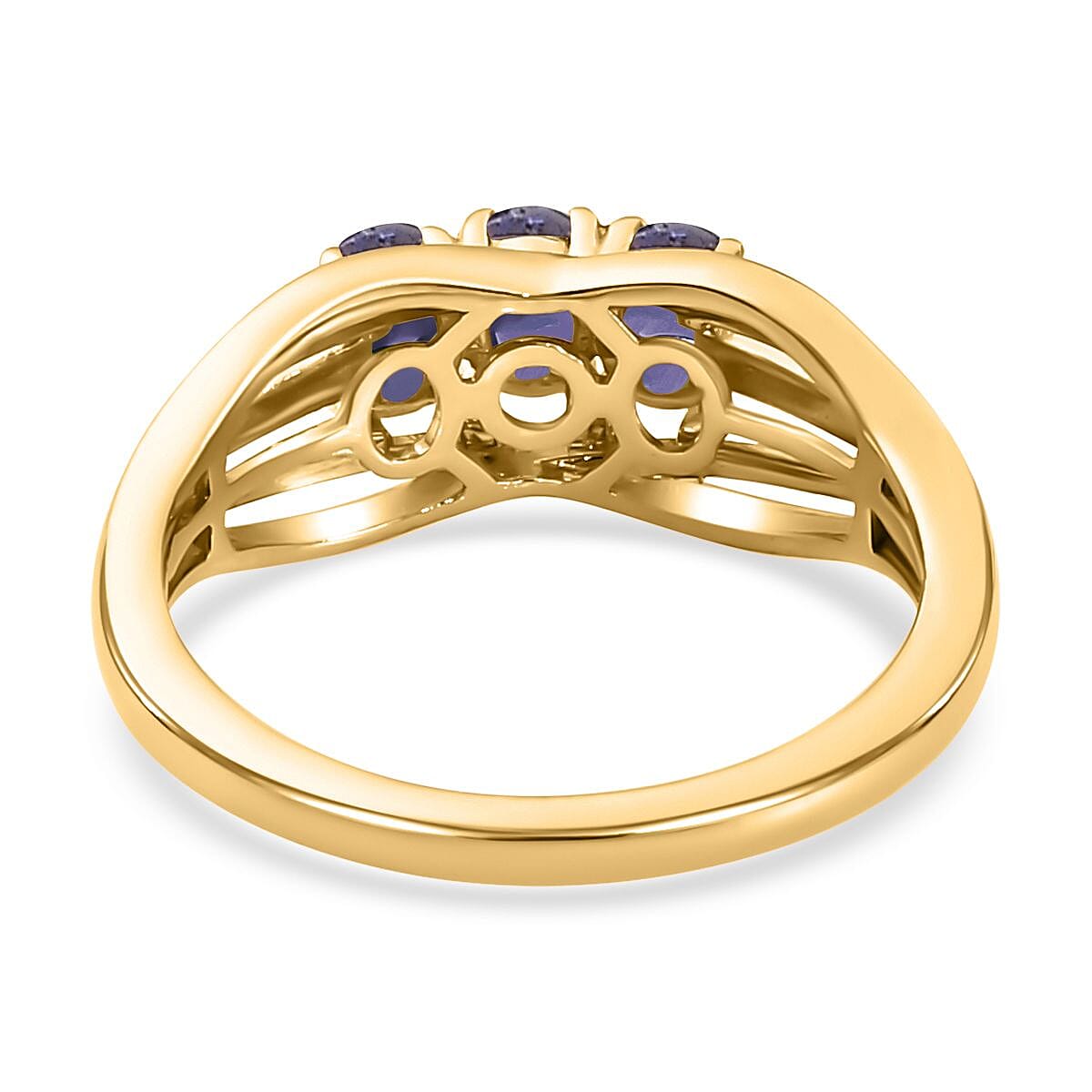 Trilogy Ring in 14K Gold Overlay Sterling Silver Trilogy Ring in 14K Gold Overlay Sterling Silver
