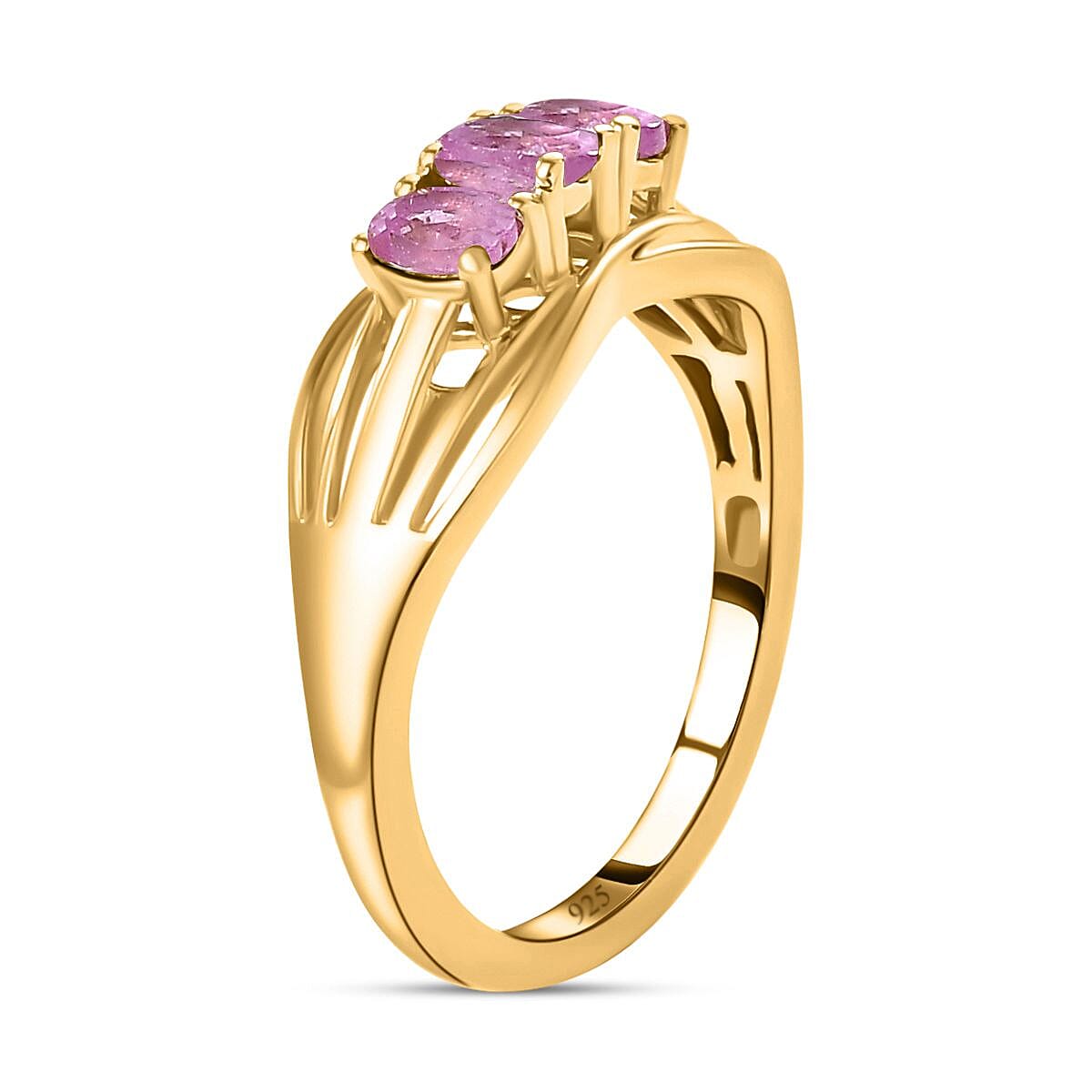 Trilogy Ring in 14K Gold Overlay Sterling Silver