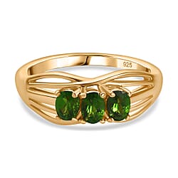 Trilogy Ring in 14K Gold Overlay Sterling Silver